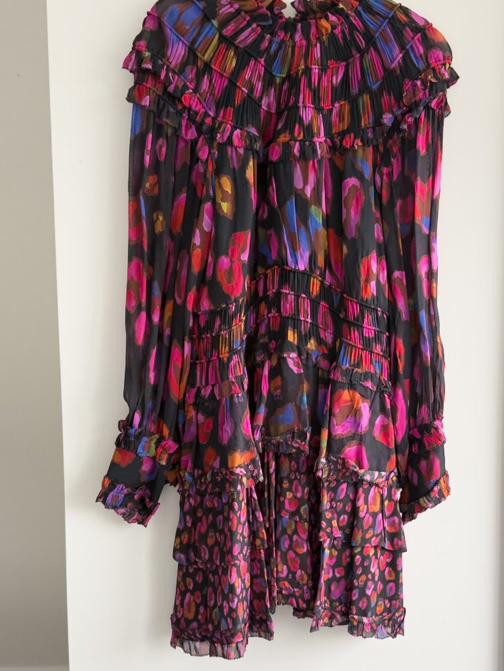 FARM RIO - Leopards Mini Ruffle Dress - Multi - XL - Picture 2 of 9